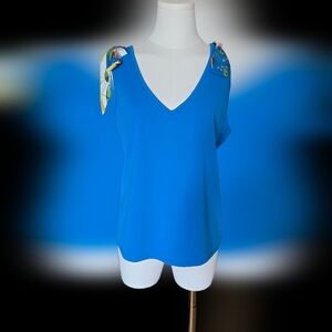 Marc New York Vibrant Blue Tank with Bow Tie Detail